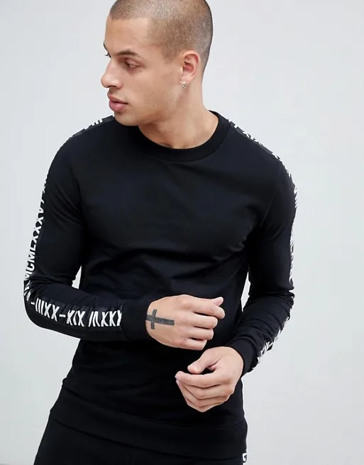 Hot sale customize logo premium cotton sweatsuit strapped printed logo mens regular fit anti-shrink tracksuits