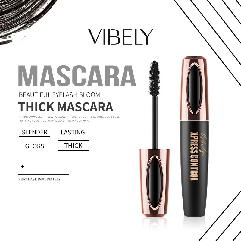
Wholesale waterproof volumizing 4D silk fiber eyelash extension mascara 