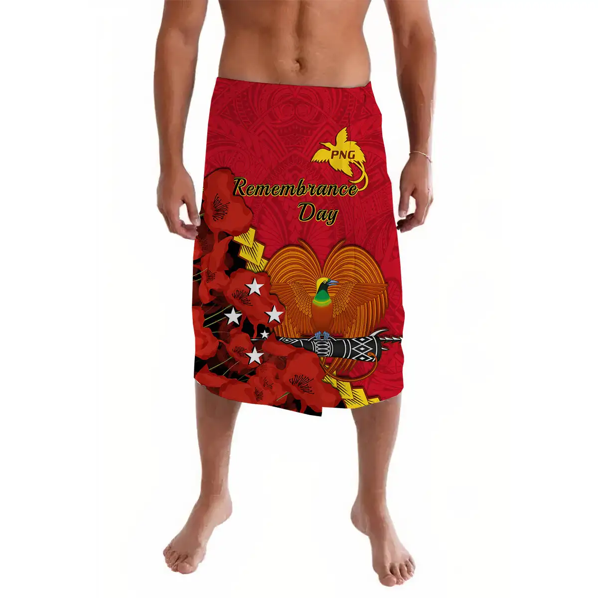 Birds Of Paradise Lavalava Papua New Guinea Design ie faitaga OEM Wholesale Mens Casual Aboriginal Half Skirt Tribal Island Wear