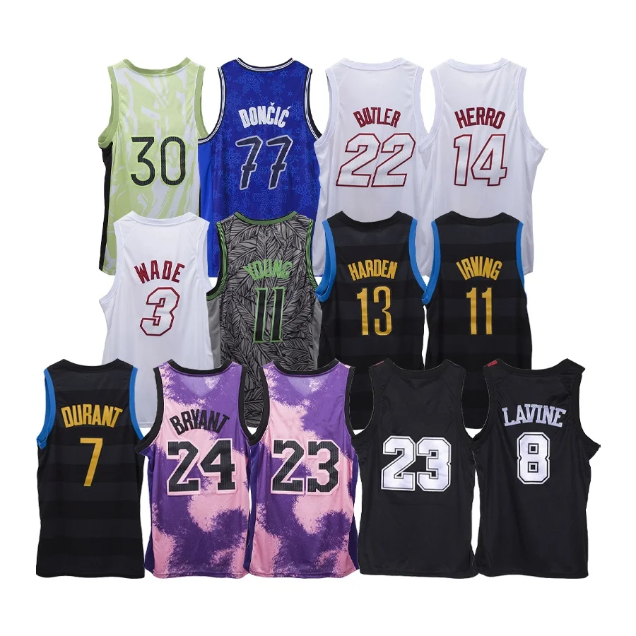 Basketball Jerseys Fashion Version Zach LaVine Jersey Kyrie Irving Trae Young Dwyane Wade Durant Bryant Harden Butler Stitched