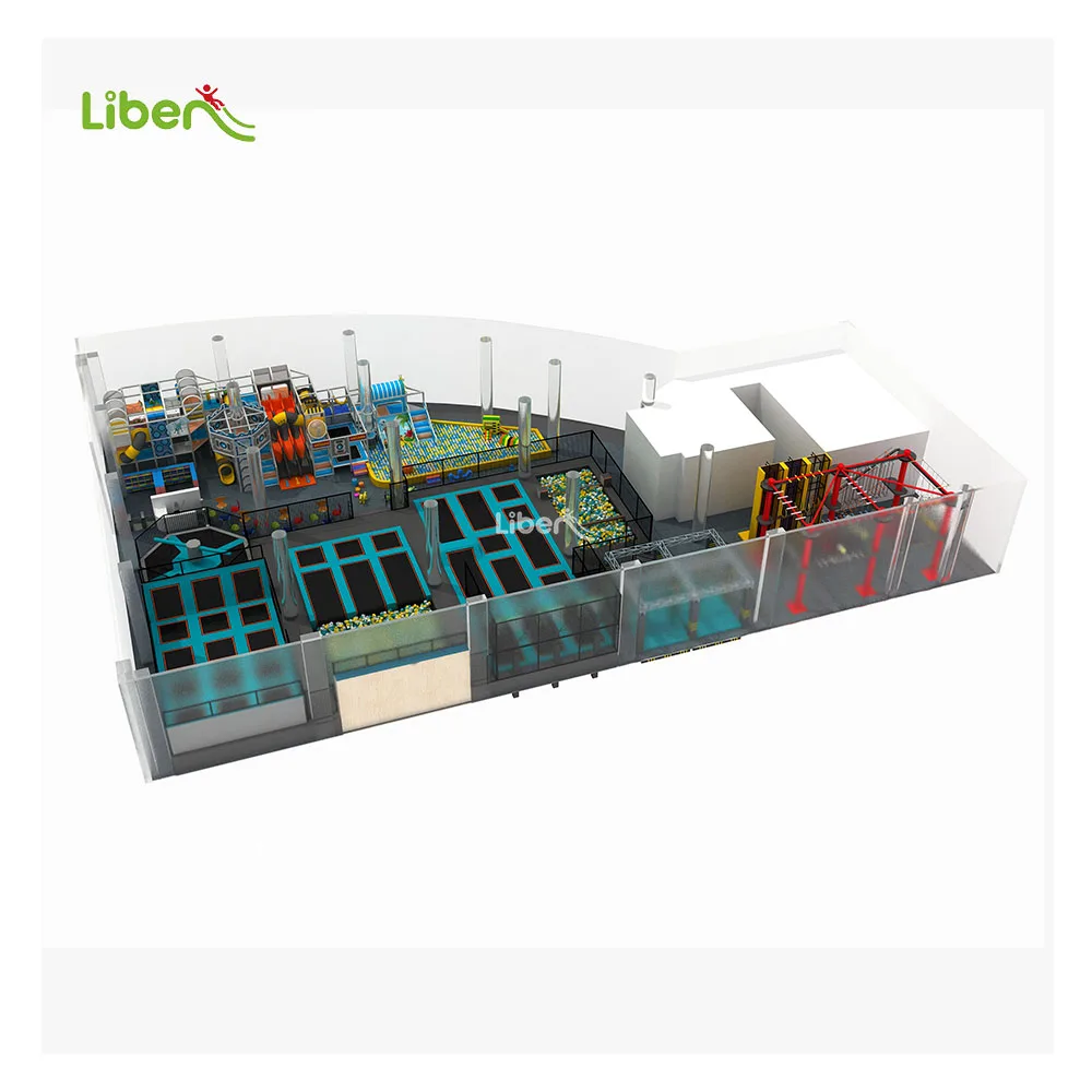 big family entertainment center sports complex shopping mall play center and indoor trampoline park with ninja warrior for sale