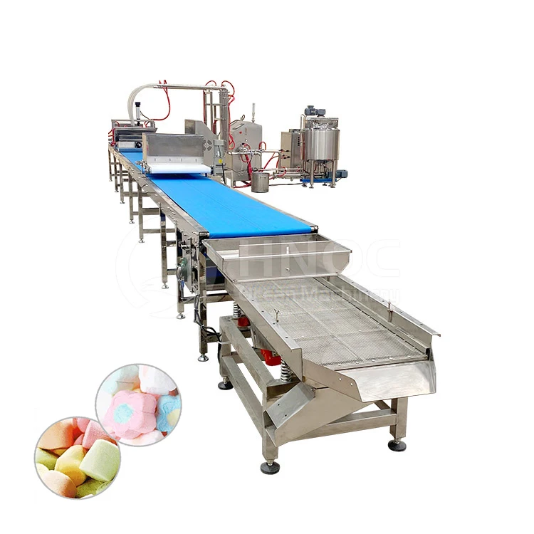 300KG/H Industrial Square Marshmallow Making Machine Rabbit Cotton Candy Extruder Machine Automatic Marshmallow Production Line