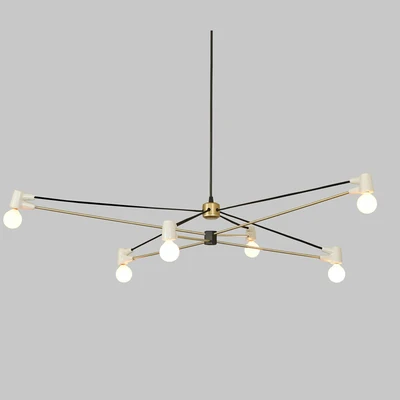 American retro industrial style line chandelier for stores clothing store fixtures black gold