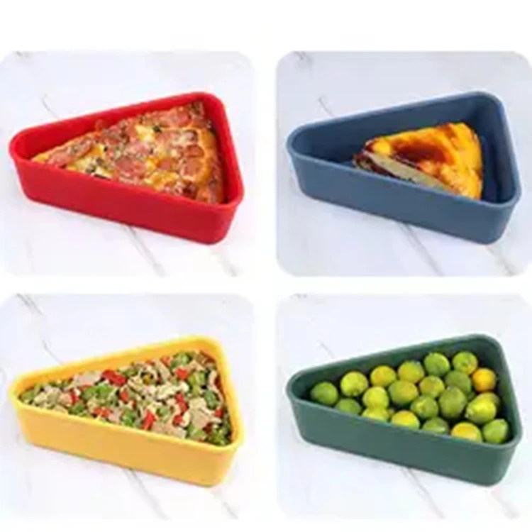New style pizza crisper silicone folding pizza box food grade material Leftover Pizza Storage Container Expandable Lunch Box