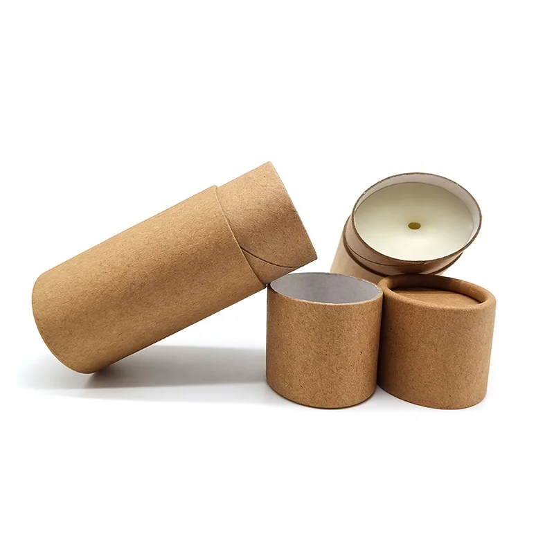 
2 oz Biodegradable Kraft Cardboard Container Oval Shape Push Up Paper Tube For Deodorant Stick Packaging 