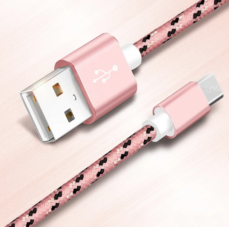 
Fast Charging 0.25m Short Braided Nylon V8 Sync Data Micro USB Charger Cable 