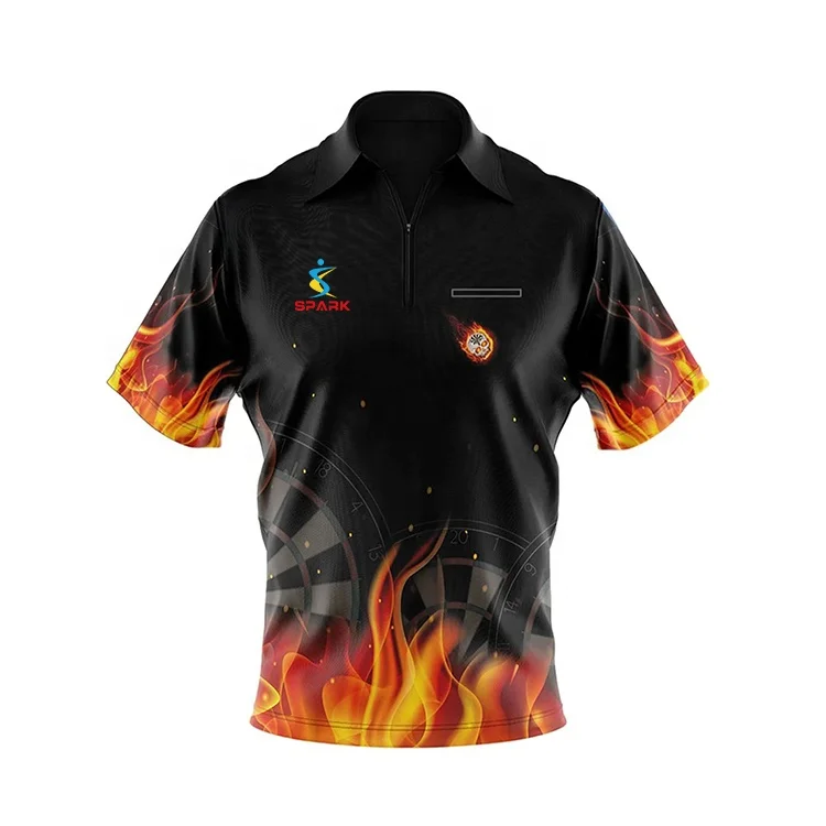High Quality Custom Mens Polo T Shirt 1/4 Zipper Darts Club Sublimation Jerseys Breathable Knitted Body Neck Collar Quick Model