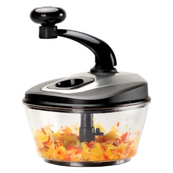 Ourok 1.8L hand crank  meat and veggie chopper dicer manual food grinder with egg separator