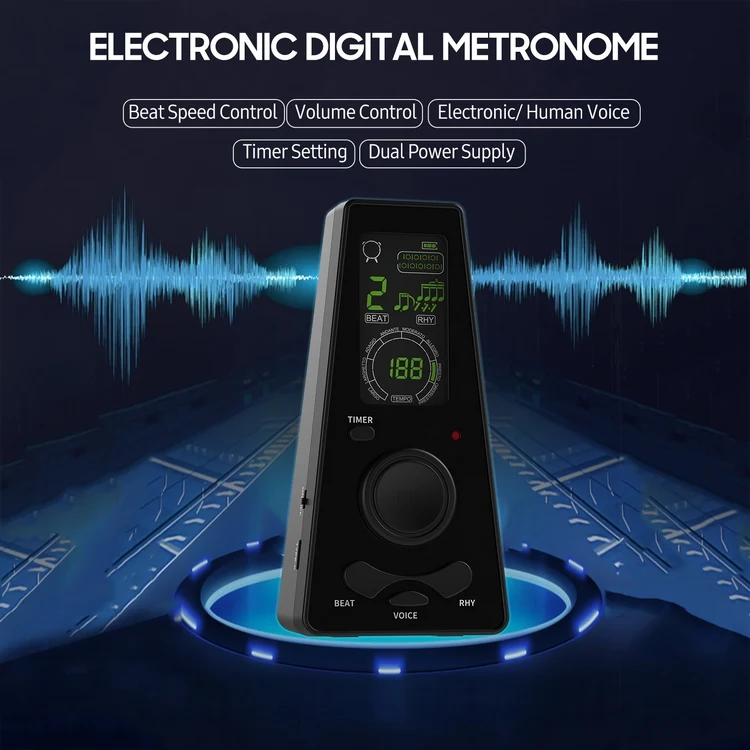 Electronic Digital Metronome with Timer Universal Electronic Metronome with Volume and Beat Speed Control for Guitar Piano