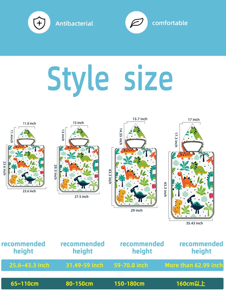 Customized Printing Changing Surf Poncho Swim Robe Quick Dry Microfiber Hooded Beach Towel