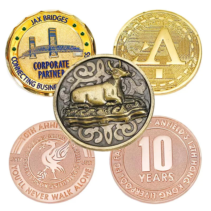 Custom Engraved Logo Blank Coin 3cm/4cm/5cm Round Solid Brass Metal Engraved Challenge Coin