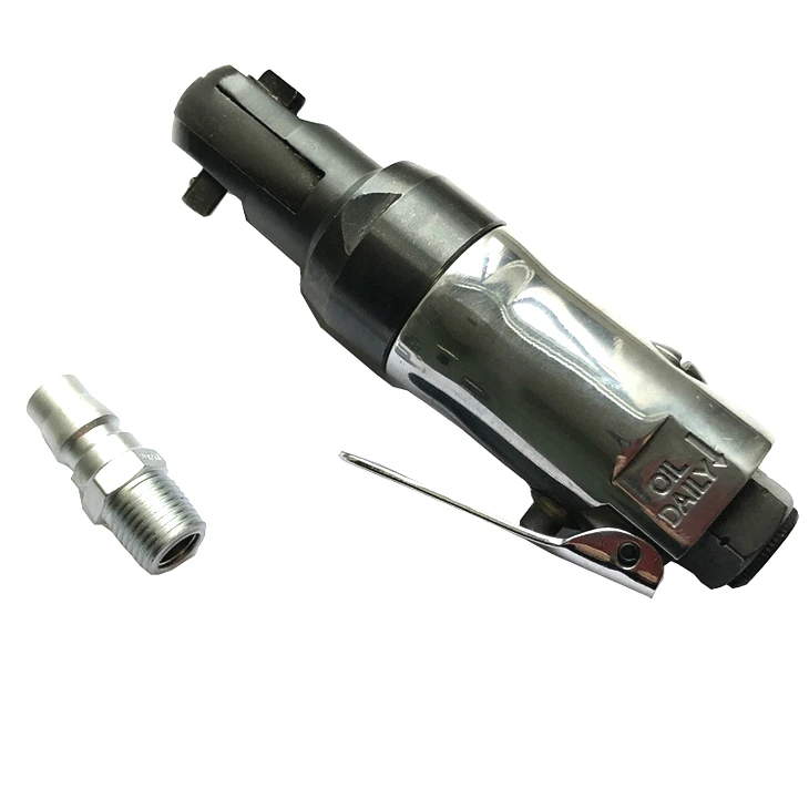  Durable air tool features a die cast aluminum body and black oxide coated ratchet head that resists