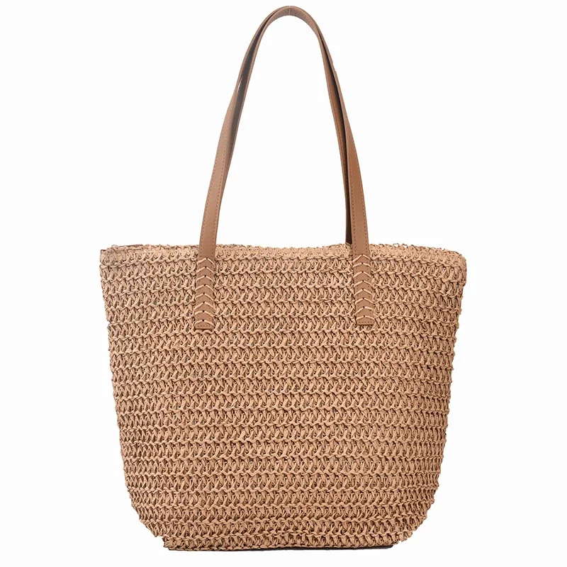 Free Sample Small Hollow Out Mini Net Bamboo Beach Shell Tote Bags Women