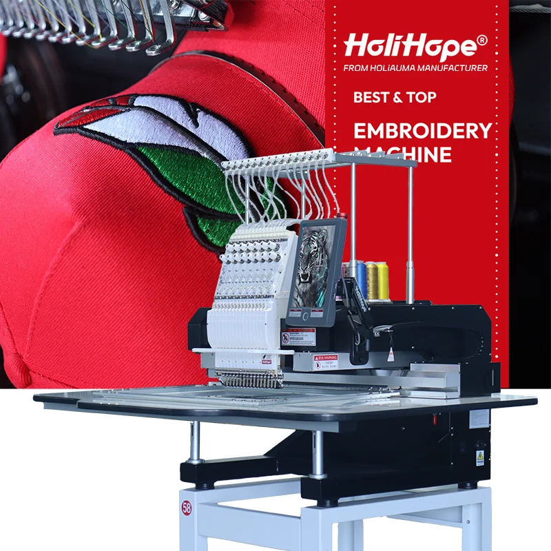Cheap Price Embroidery Machine Single Head HO1501N-AI 15 Needles Automatic Small Cap Flat T shirt Embroidery Machine For Sale