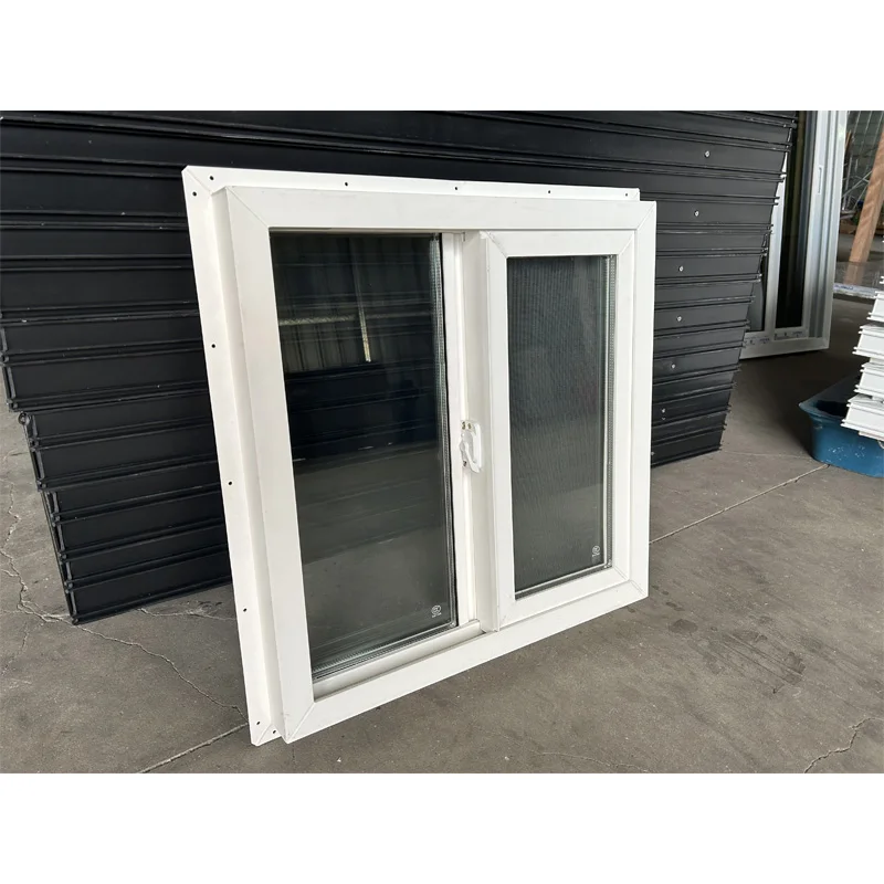 Fixed Window Designs Custom PVC Frame Hurricane Proof Windows Plastic Horizontal Sliding Window