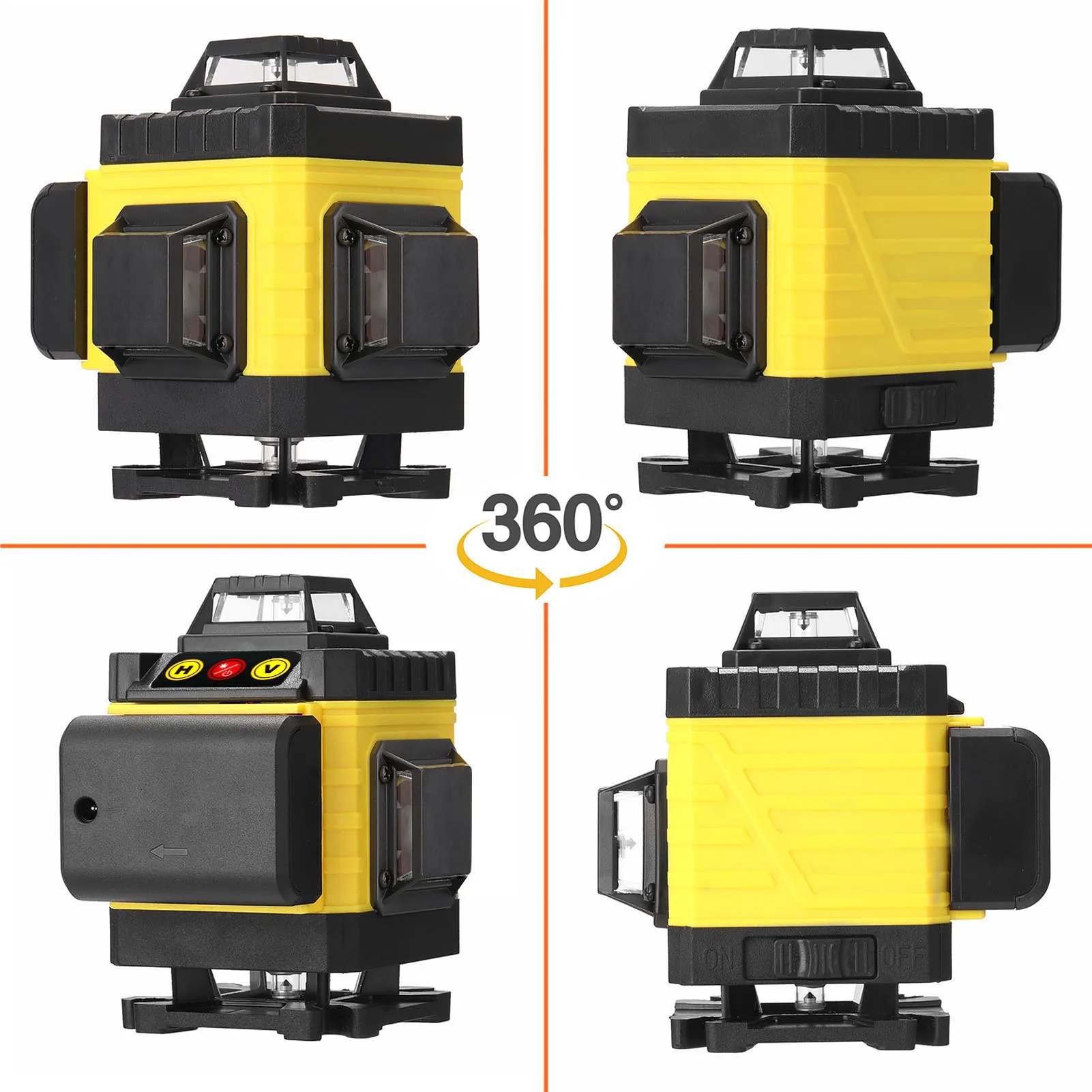 Multifunctional 4D16 Lines Laser Level Self-leveling Machine Rechargeable Lithium Battery Outdoor Rotary Lasers Tools Set