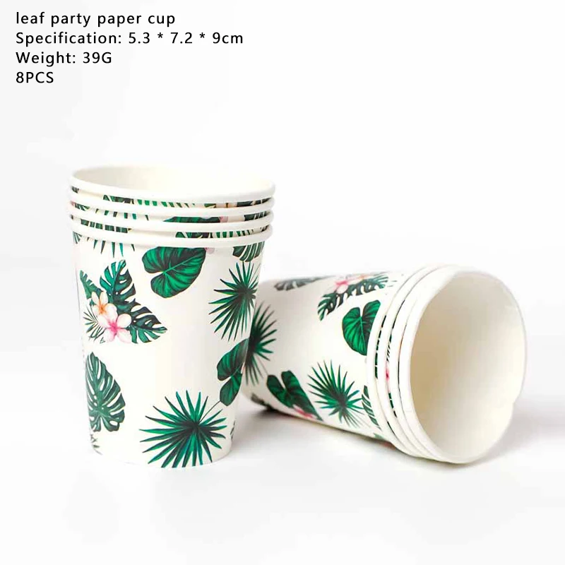 Forest Leaves Theme Birthday Party Supplies Disposable Tableware Party Decoration Set Forest Leaves Paper Plate
