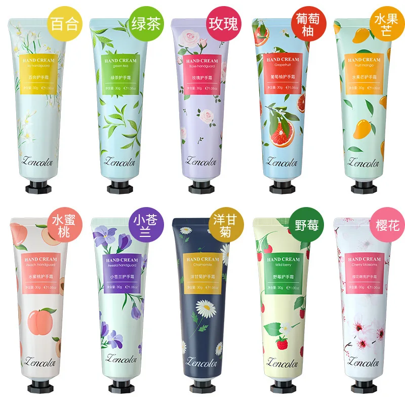 Private Label Hand Cream Lotion Bulk Mango Chamomile Cherry Vegan Moisturizing Repair Plant Fruit Hand Cream Adults 3 Years 30g