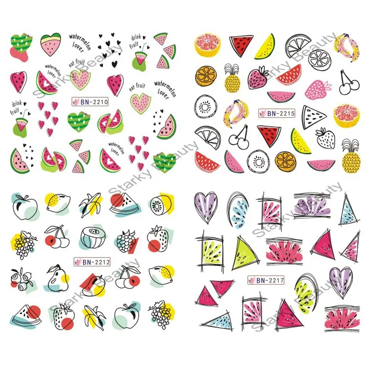 Nail art sticker water transfer printing 2d nail decal fashion design nail stickers
