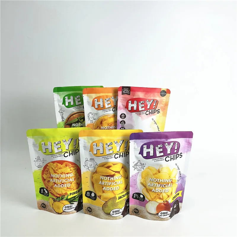 2022 hot sale food grade dry fruit bags smell proof stand up ziplock pouch for dried banana mango bag
