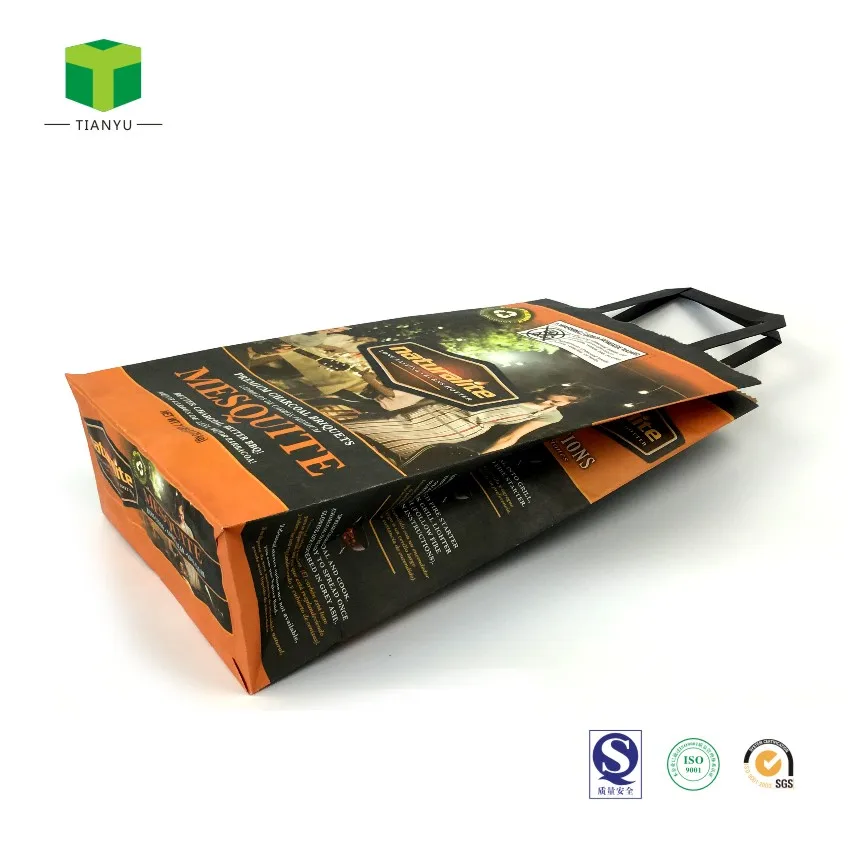 10kg 15kg 8lb 35lb Hardwood Lump Charcoal Coal Packing Paper Bag BBQ 2kg 3kg 5kg Charcoal Bags Adhesive for Coal Briquette