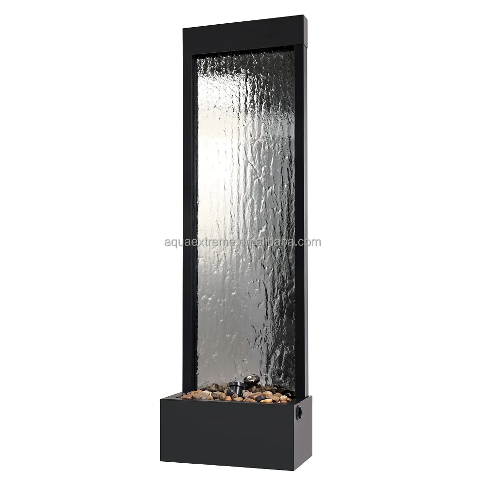 Зеркальный фонтан-водопад PONDO с камнями и светом зеркальный серебристый для помещений улицы 20 Д x 9 Ш 59 в