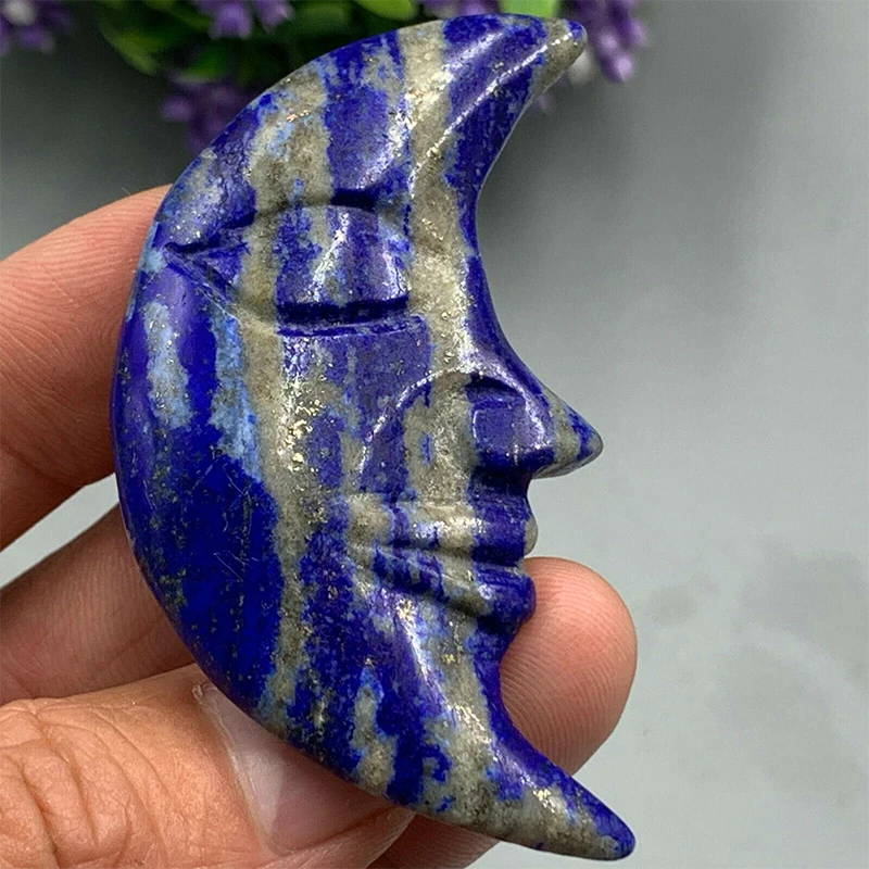 2024 Crystal Crafts Wholesale Natural Rainbow Moonstone Moon Face with incense holder