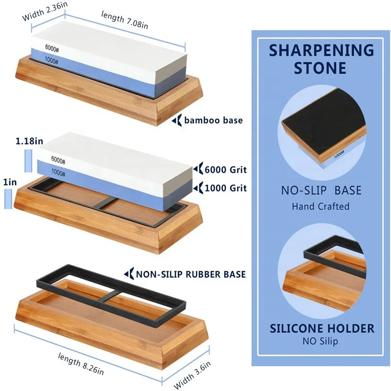 New Universal chef using double side #1000/6000 whetstone knife sharpener tool whetstone set knife& scissor sharpening stone