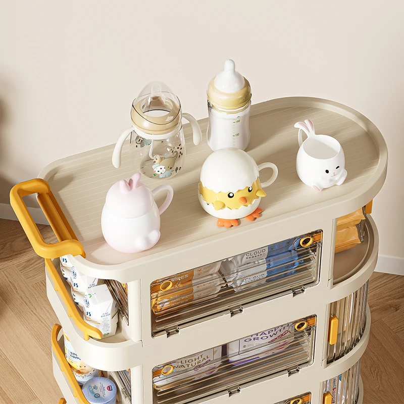 Wannuo 2/3/4 Layers Removable Baby Products Storage Cart Multi-functional Plastic Storage Cart With Universal Wheel