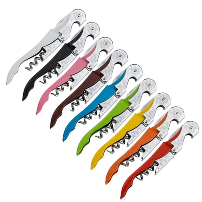 HXYWBO113 61g steel wire grain wine cork screw opener handle small corkscrew screwpull fold wine opener waiters corkscrew
