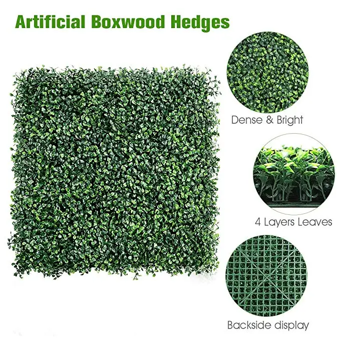 artificial boxwood hedge privacy fence screen greenery panels