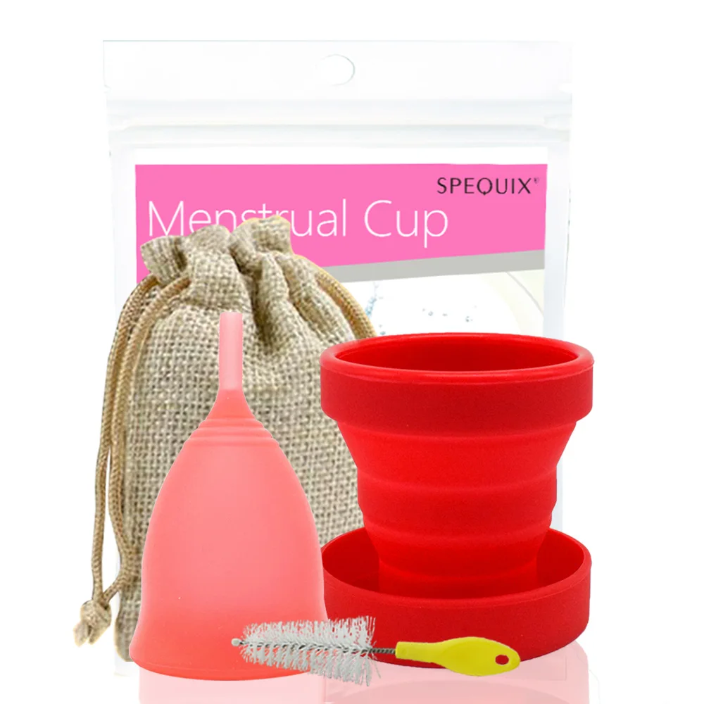 
1 Set Red Menstrual Cup sterilizer Menstrual collector Medical Silicone Menstrual Cup And sesterilizer Soft period Cup for women 