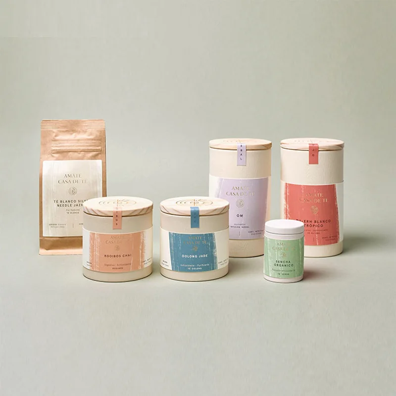 Custom Jar Tube Packaging Biodegradable Tea Kraft Paper Cardboard Tube For Powder With Customized Lid