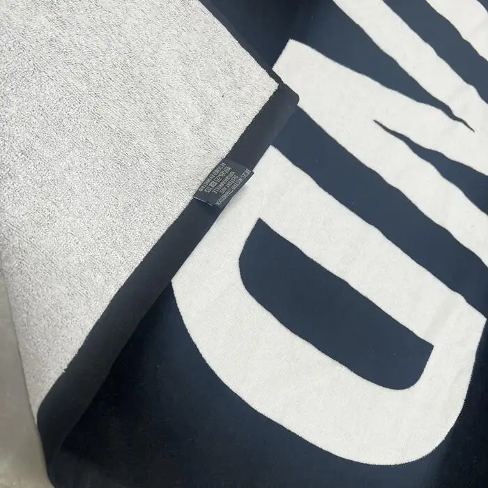 Oversized Beach Towel OEM 100%Cotton Terry Custom Logo Printed Velour Black Large Towel for Beach
