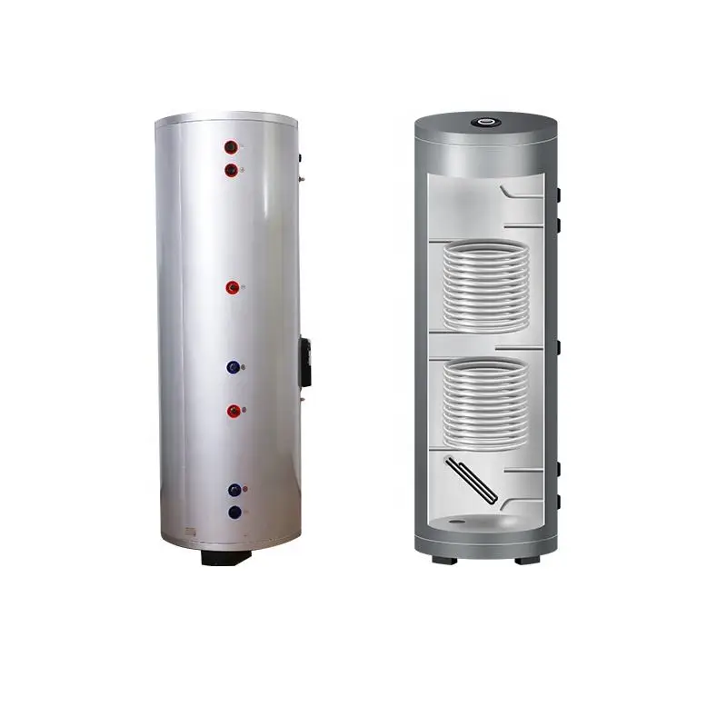 France ERP  Stainless steel   100L  200L 300L  buffer tank  with Heat exchanger  For Hot Water  and Heat Pump