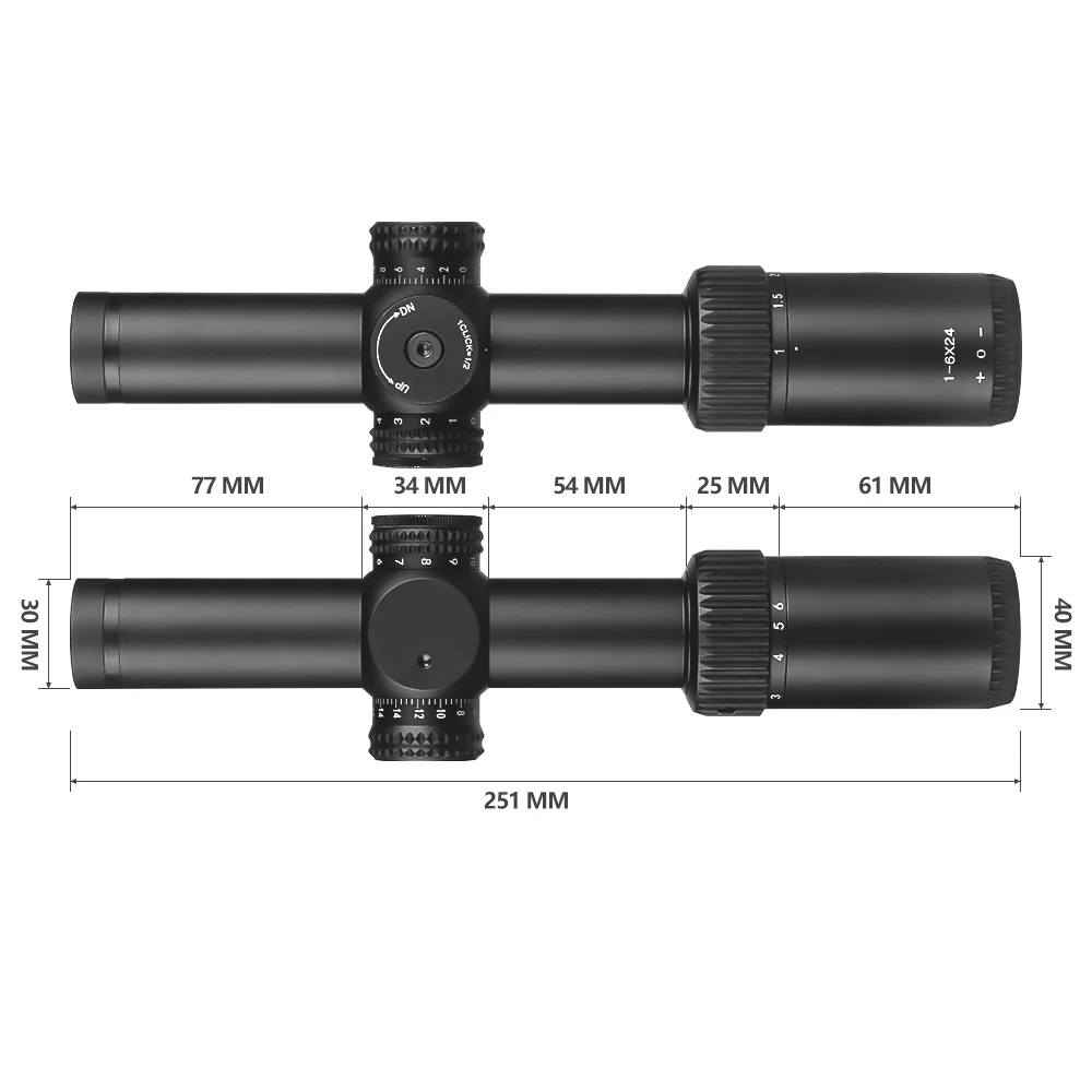 FMC Quick Sighting IR 1-6x24 Shockproof Waterproof Fogproof Compact Hunting Scopes