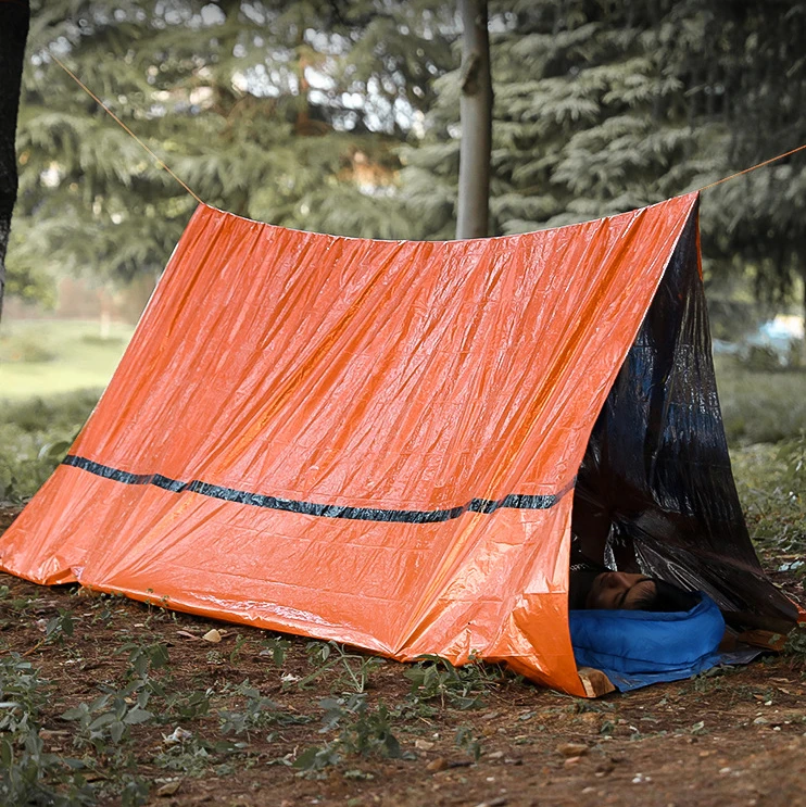 Emergency survival disposable tube tent for travel