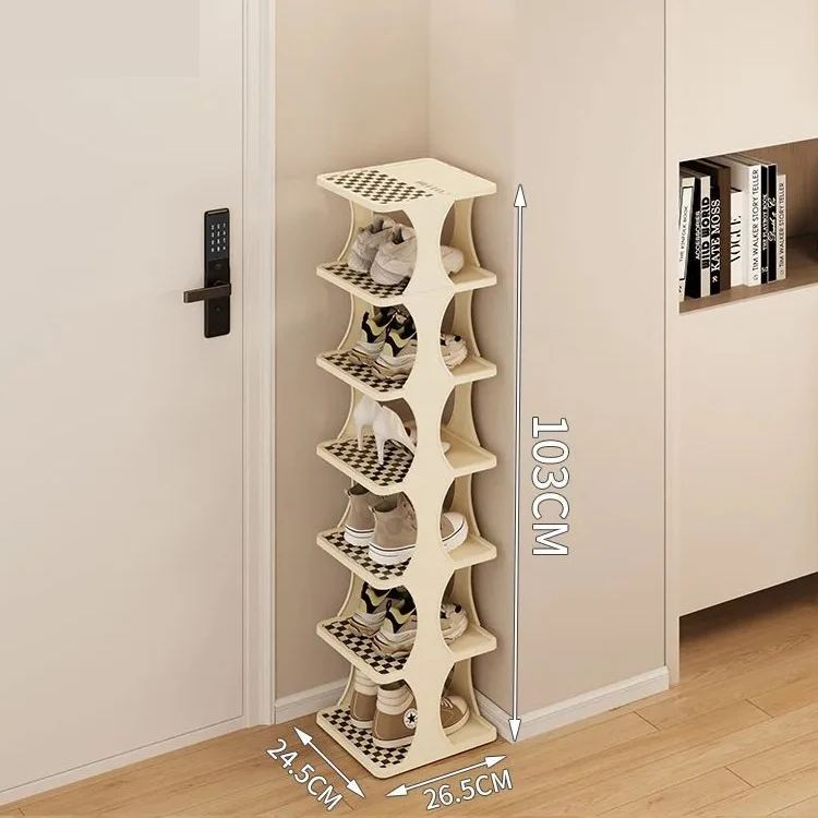 Shoe Rack Multifunction Free Standing Shoe Shelf Foldable Shoe Rack Entryway Storage With Card Slot