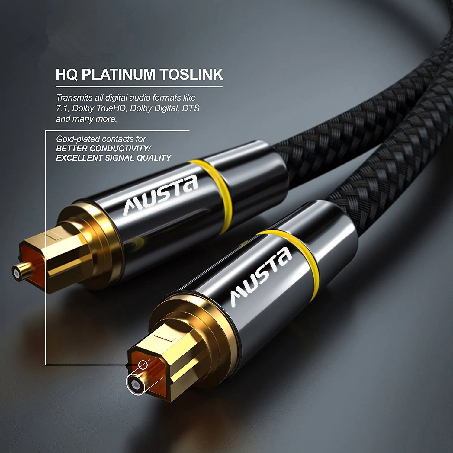 Digital toslink optical audio cable male to male toslink optical cable SPDIF output 5.1 channels fiber optic cable internet