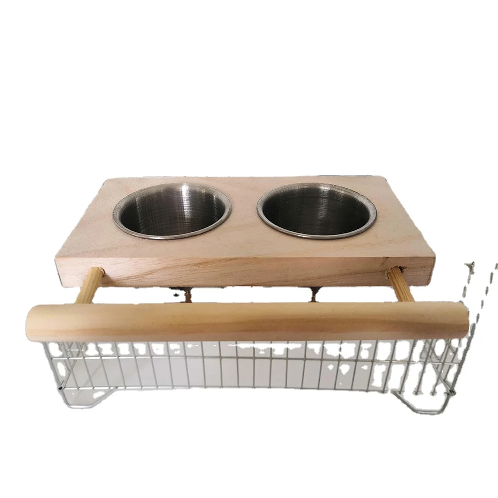 Bird parakeet stainless steel food box food tank food bowl drinking bowl water cup with bracket