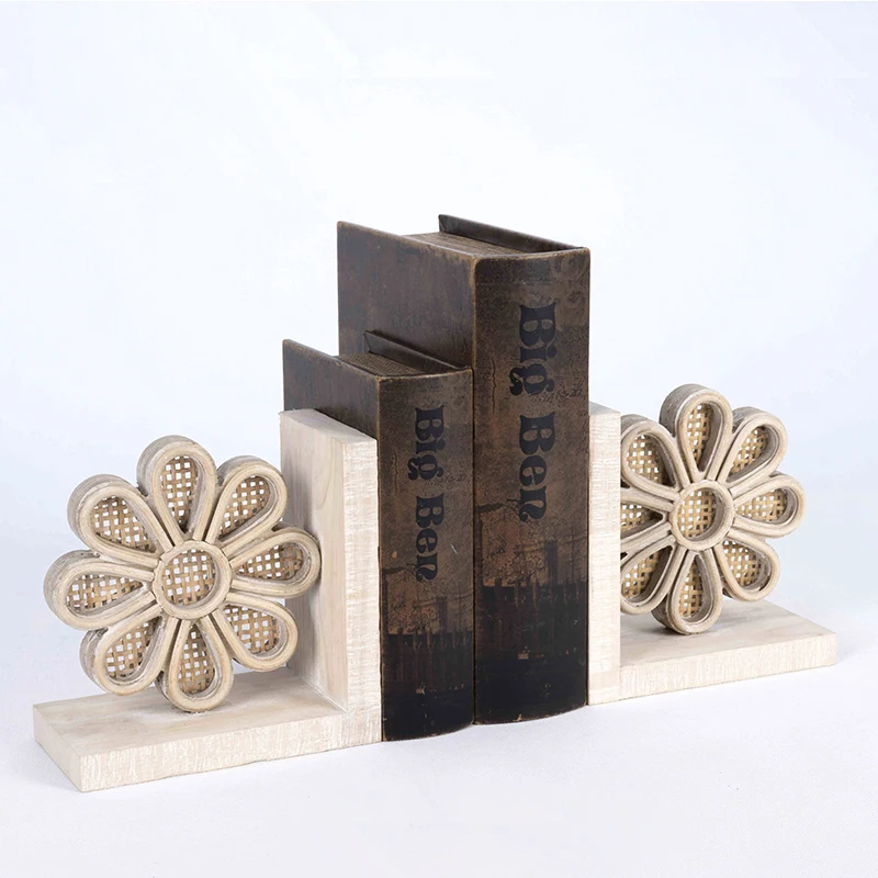 Household Decorative Hot Sell Creative Design Modern Home Art Decoration Classic Unique Handicraft Wood Bookend