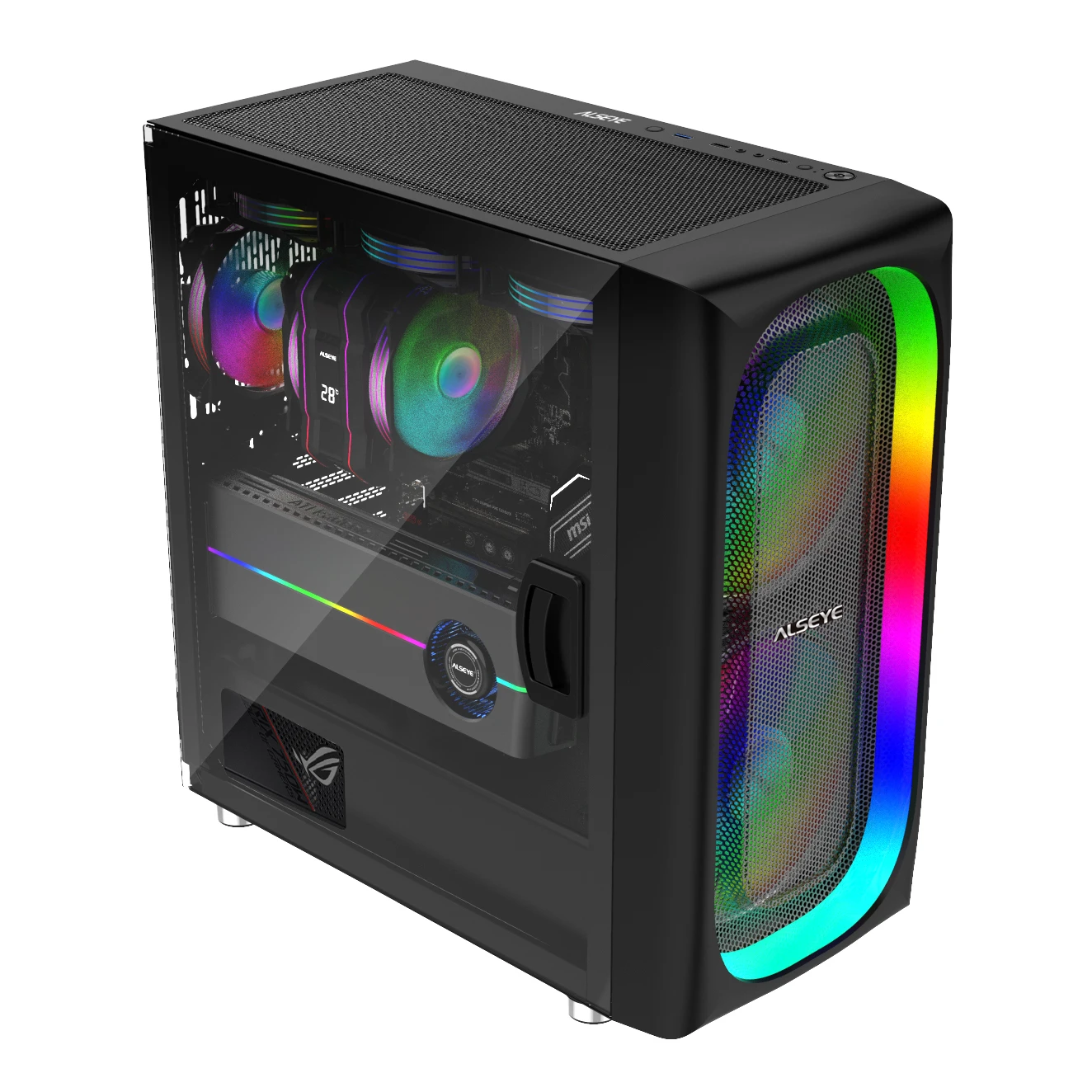 Игровой вентилятор ALSEYE с уникальным дизайном 20025 argb chasis для корпуса ПК atx mid tower