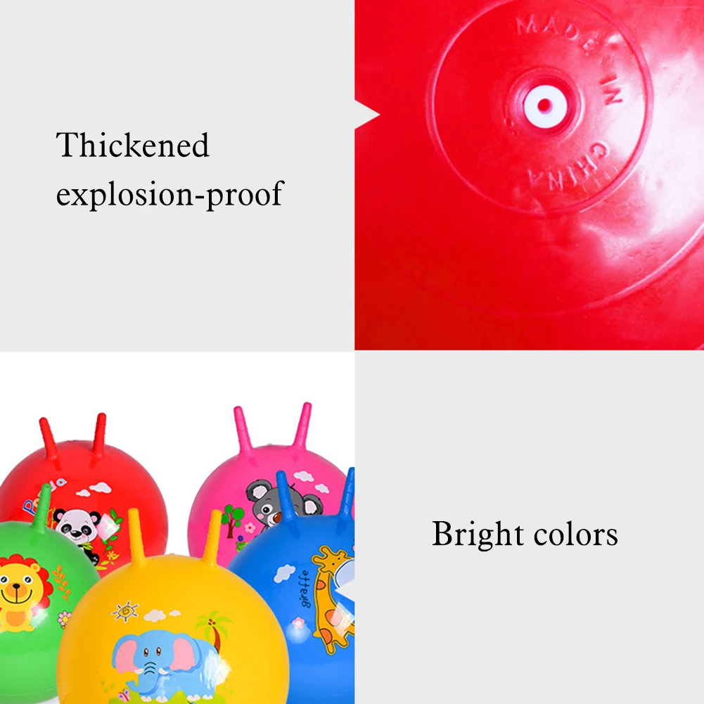 Handle Bounce Balls for Kids Inflatable Ball Rubber Kid Outdoor Games Play Sports Toy Random 1 Color 65 cm