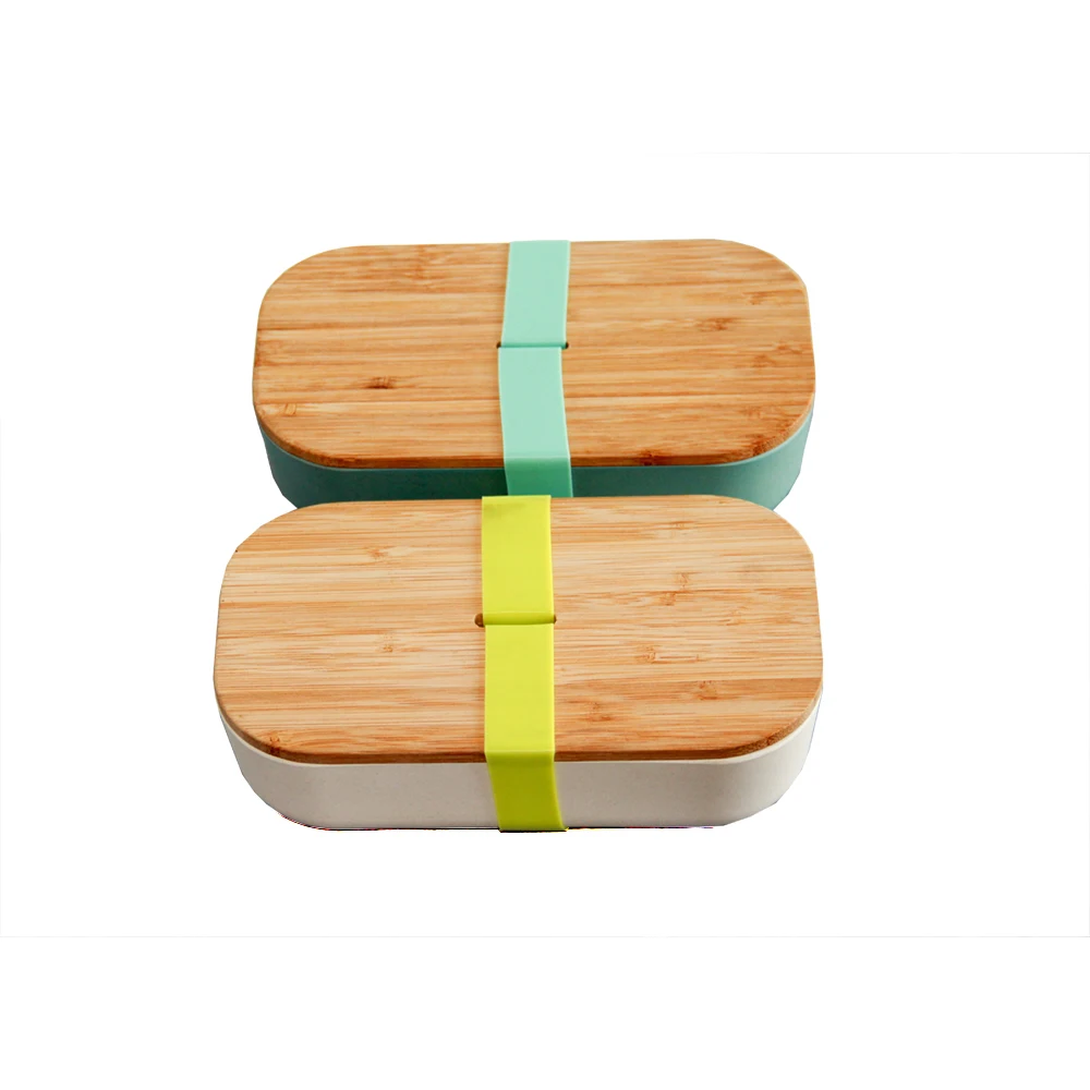 Коробка для ланча из бамбукового волокна с бамбуковой крышкой