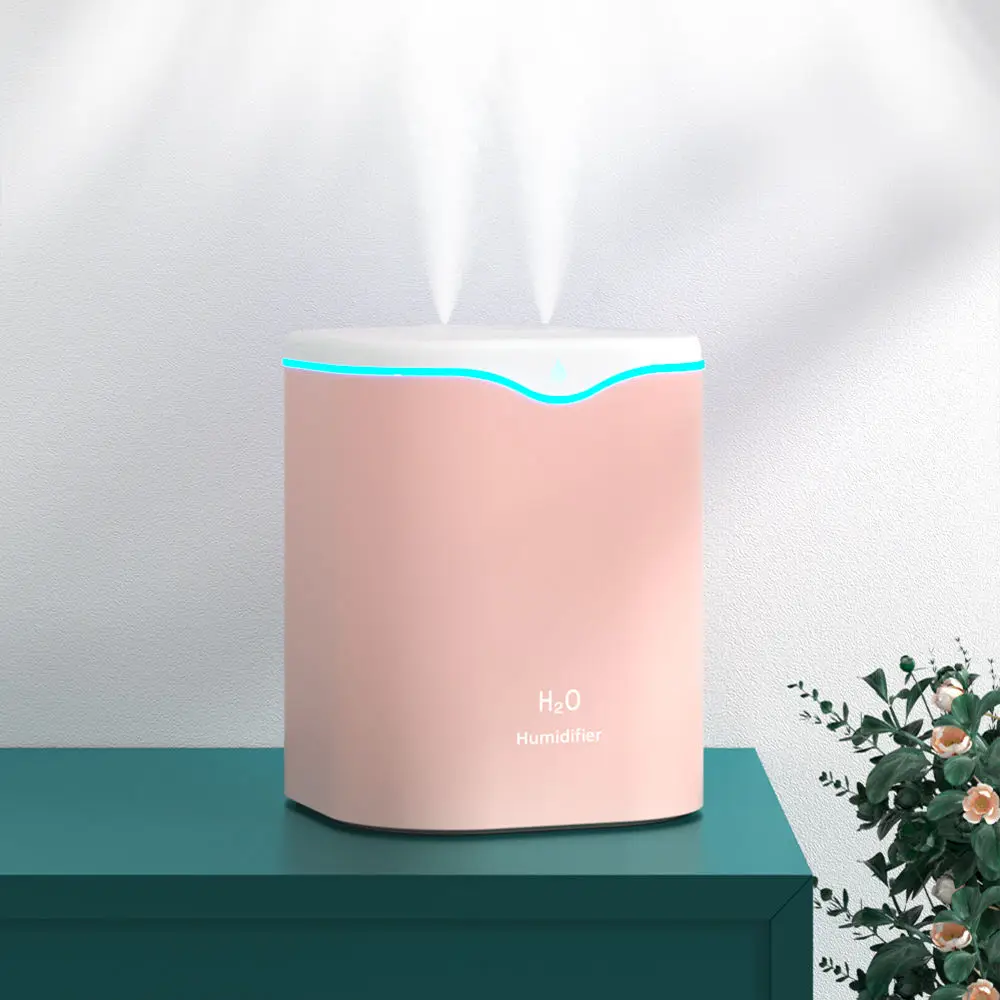 hot selling! 2L Air Humidifier Essential Oil Aroma Diffuser Double Nozzle Coloful LED Light Humidifiers Aromatherapy Diffuser