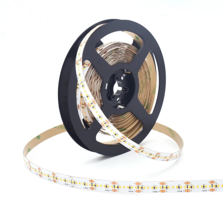Глейт высокой плотности 300 светодиод на метр SMD2216 чип теплый белый DC24V 18 Вт бездарная Светодиодная лента