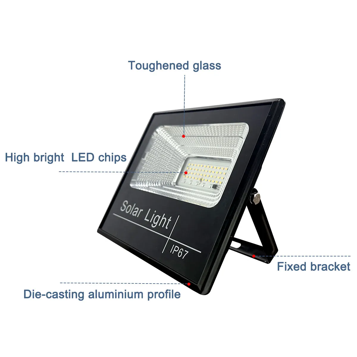 200W 400W Smart Sensor Control Die Casting Aluminum Solar Floodlight for Theme Parks