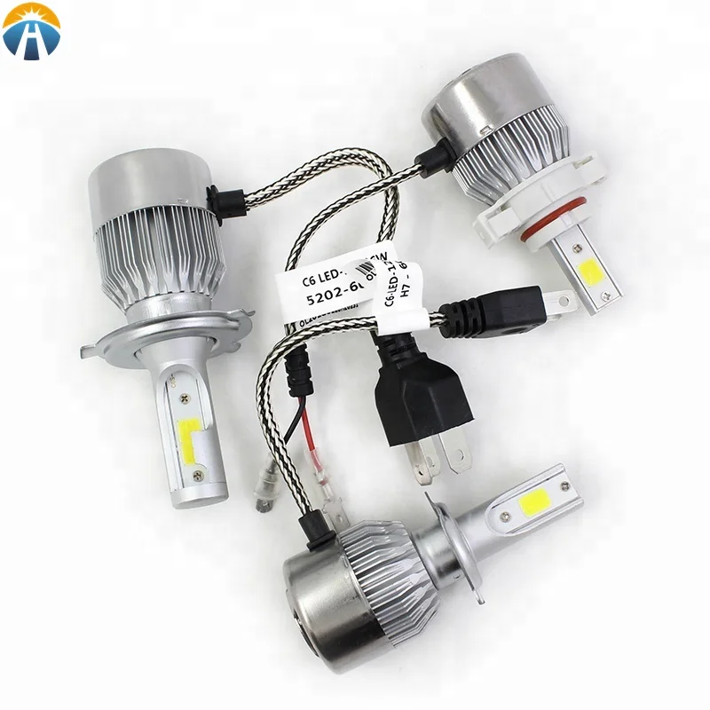 
HyperLight H7 H4 LED Headlight C6 Bulb Canbus Lamp H11 9005 6500K Car led Light mini size headlamp for cars 