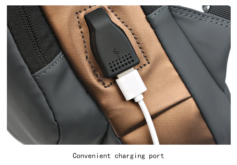 OMASKS Waterproof USB Anti Theft Lock Crossbody Sling Bags Mens Chest Bags