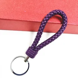 Colorfulbraid  leather key chain & Pompom leather key chain manufactory in Dongguan